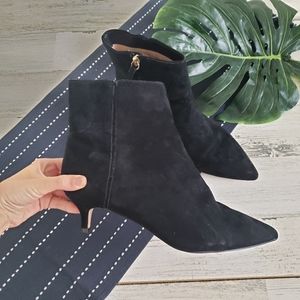 J.Crew| Fiona Kitten Heel Boots Black Suede Size 8.5